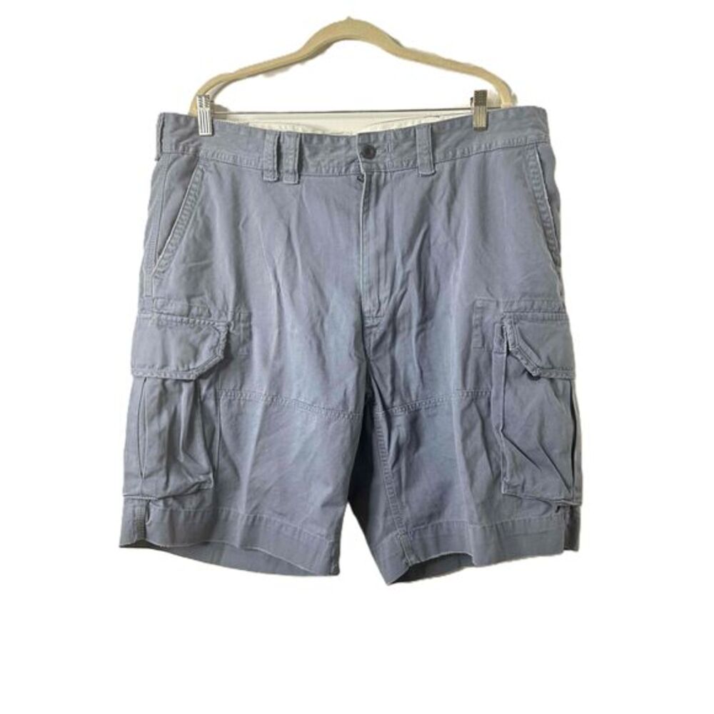 Polo By Ralph Lauren Shorts Mens Size 40 Blue Grey Cargo Pockets Belt Loops